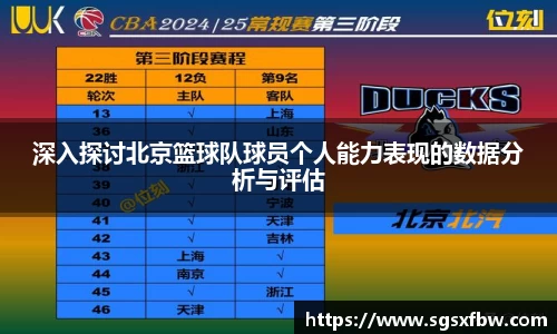 深入探讨北京篮球队球员个人能力表现的数据分析与评估